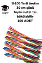%100 Yerli üretim 30 cm şönil tüylü metal tel bükülebilir 100 ADET