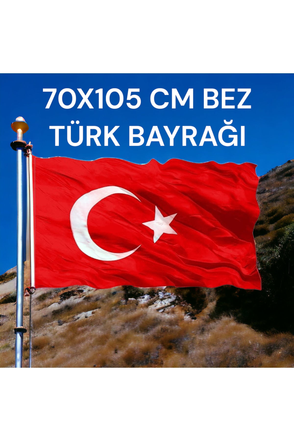 70x105 CM BEZ TÜRK BAYRAĞI **KALİTELİ KUMAŞ MALZEME**