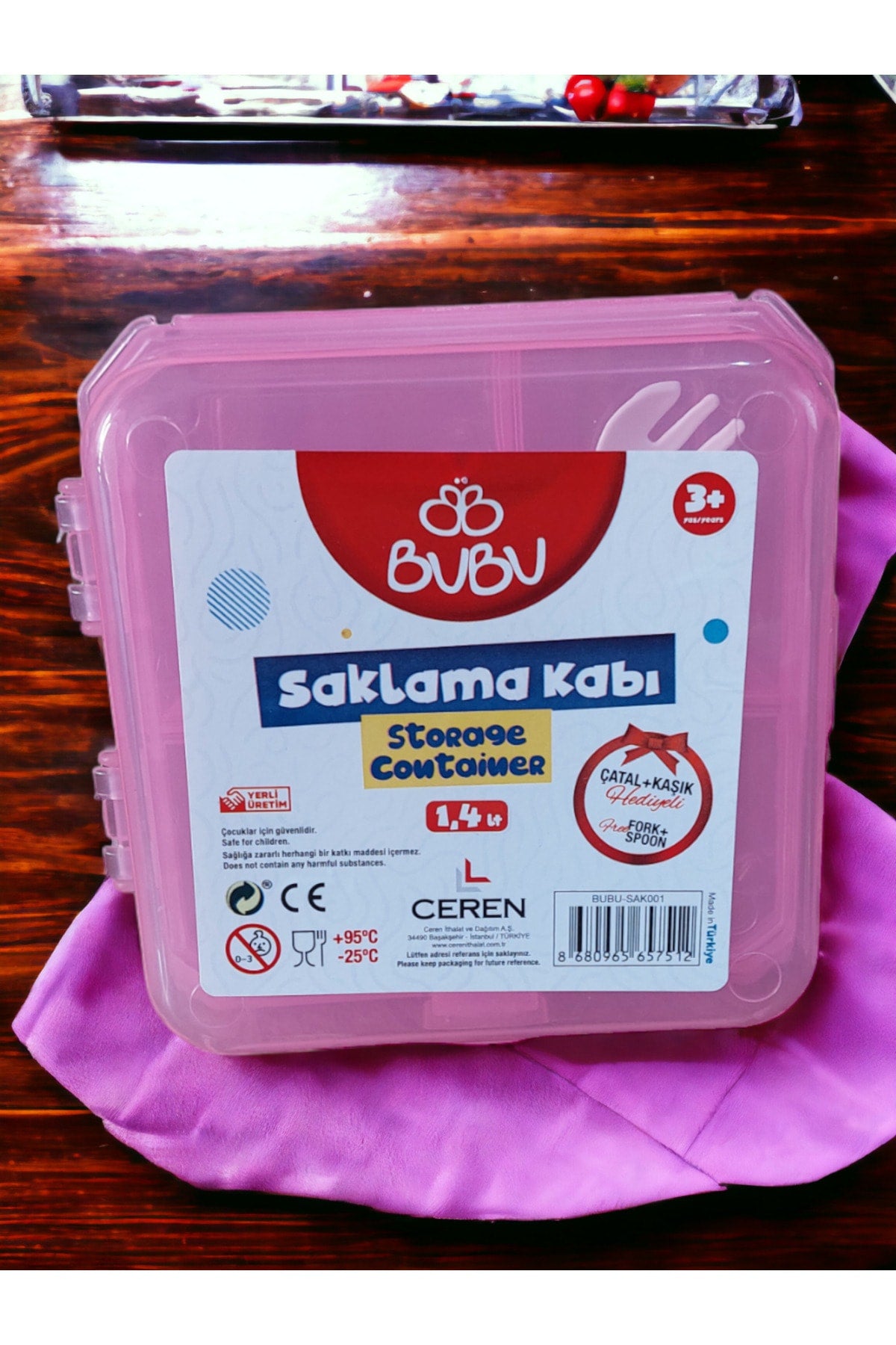 SAKLAMA KABI SETİ ÇATAL + KAŞIK PLASTİK BESLENME KABI