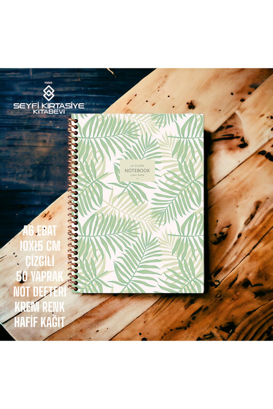 10x15 Cm ÇİZGİLİ 50 Yaprak Hafif Not Defteri La Plume Karton Kapak Telli Defter 70 Gr Ivory Kağıt