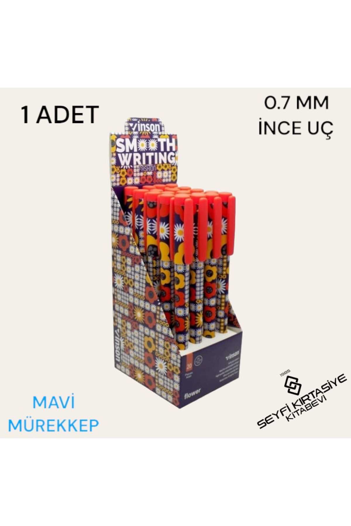 DESENLİ GÖVDE JEL TÜKENMEZ KALEM MAVİ MÜREKKEP 0.7 MM İĞNE UÇ İNCELİĞİ