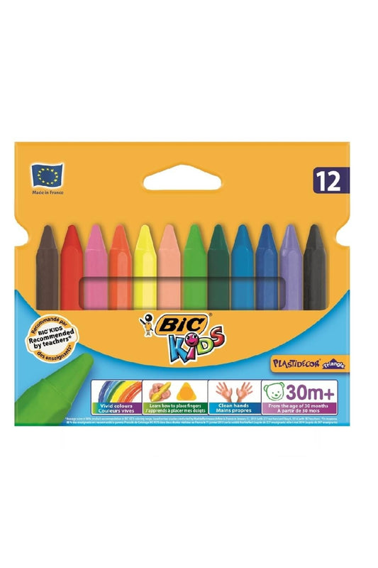 Kids Plastidecor Elleri Kirletmeyen Üçgen Pastel Boya 12 Renk 829773