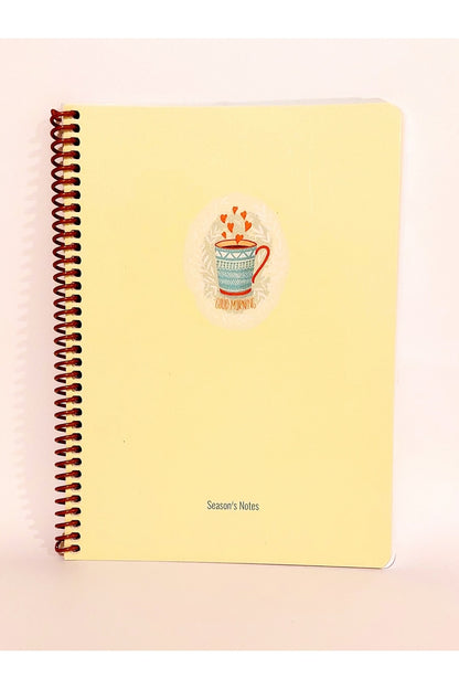 80 Sayfa Çizgisiz Telli Defter Kahve Temalı 16x22 Cm 60 Gr Beyaz Kağıt