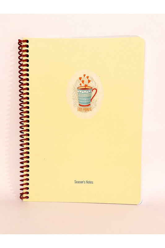 80 Sayfa Çizgisiz Telli Defter Kahve Temalı 16x22 Cm 60 Gr Beyaz Kağıt