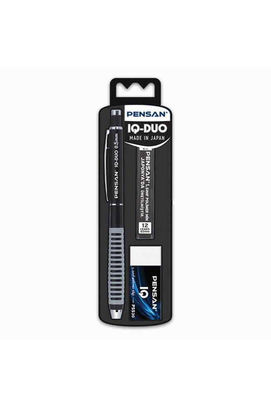 IQ Duo 0.5mm Mekanik Kurşun Kalem Seti - Siyah