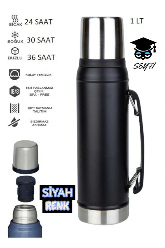 1000 ML çelik termos çift katmanlı sızdırmaz bpa free 30 saat soğuk tutma