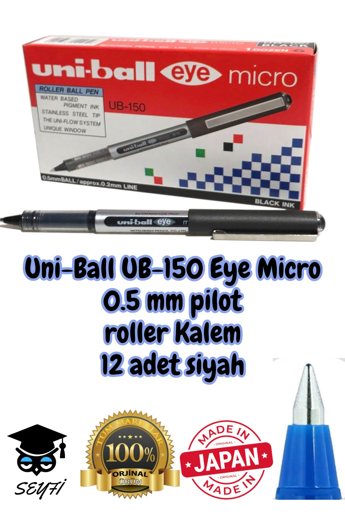 0.5 mm pilot roller kalem ub-150 mikro eye uni-ball made in japan %100 orjinal