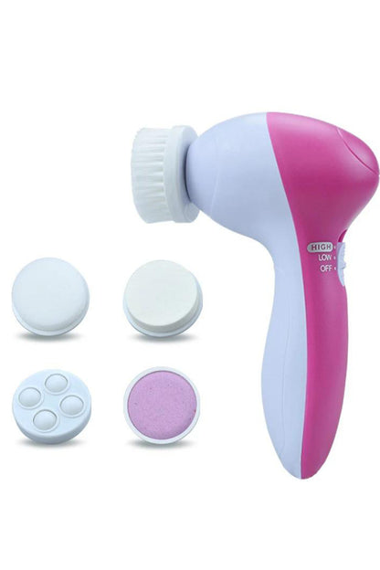 Lüks Seri 5 in 1 Pilli Yüz Temizleme, Masaj ve Peeling Fırçası Seti Cilt Canlandırıcı Sıkılaştırıcı