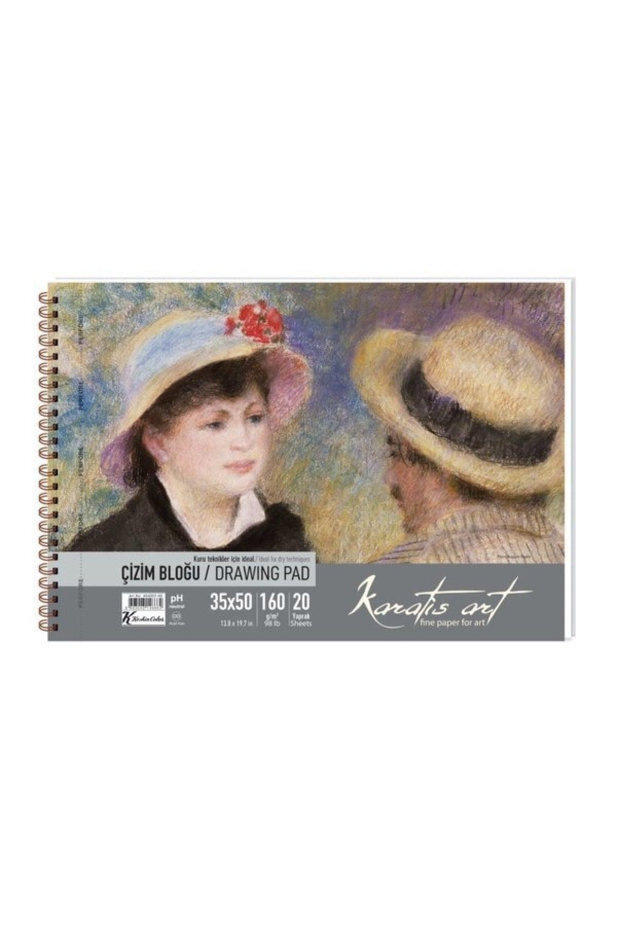 160gr 35*50 20 Yp. Spiralli Çizim Blok