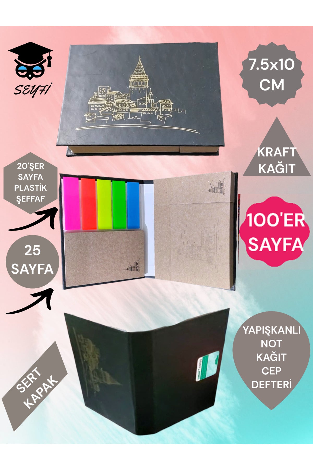 YAPIŞKANLI NOT KAĞIDI CEP DEFTERİ MODEL POST-İT DEFTERİ YAPIŞKANLI KAĞIT SETİ