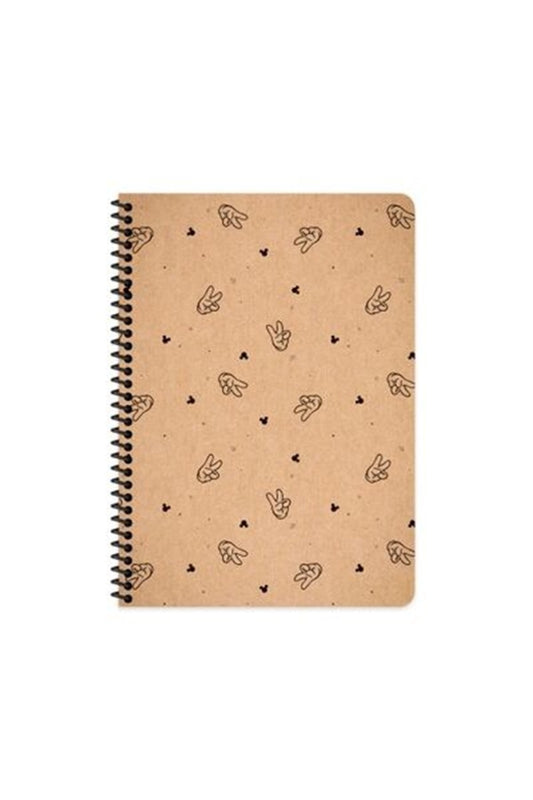 16x22 cm Çizgisiz Defter Beyaz Sayfa Kraft Kapak 80 Sayfa