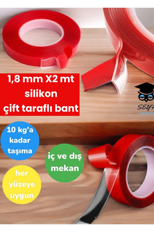 12mm x 1.5 metre ÇİFT TARAFLI SİLİKON BANT EKSTRA GÜÇLÜ