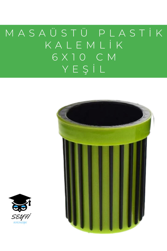MASAÜSTÜ PLASTİK KALEMLİK 6X10 CM RENKLİ