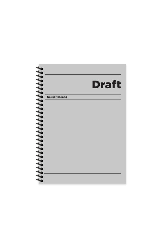Çizgili Sert Kapak Spiralli Draft Defter Gri 17x24