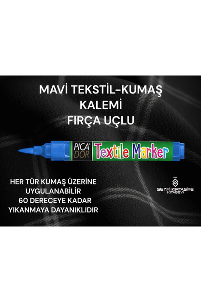 TEKSTİL KUMAŞ KALEMİ FIRÇA UÇLU 1.5-3 MM SABİTLENEN KUMAŞ KALEMİ