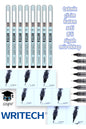 teknik çizim kalem seti 8'li siyah mürekkep drawing set writech