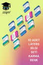 Layers Silgi 10 Adet Karışık Renk