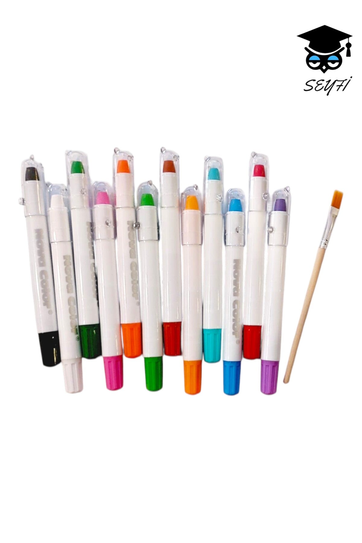 12 renk çevirmeli jel mum boya nova color plastik çantalı