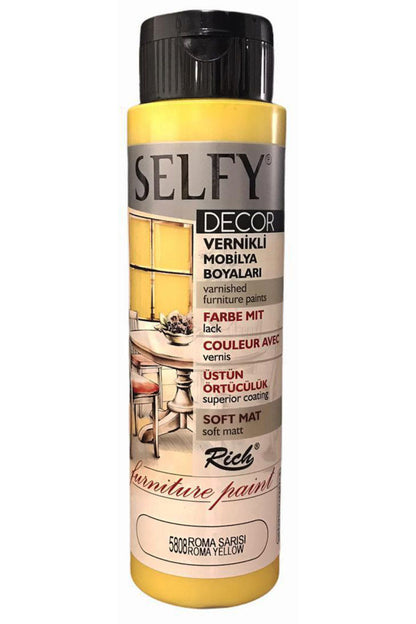 Rich Selfy Decor Vernikli Boya 500cc - Roma Sarısı 5808