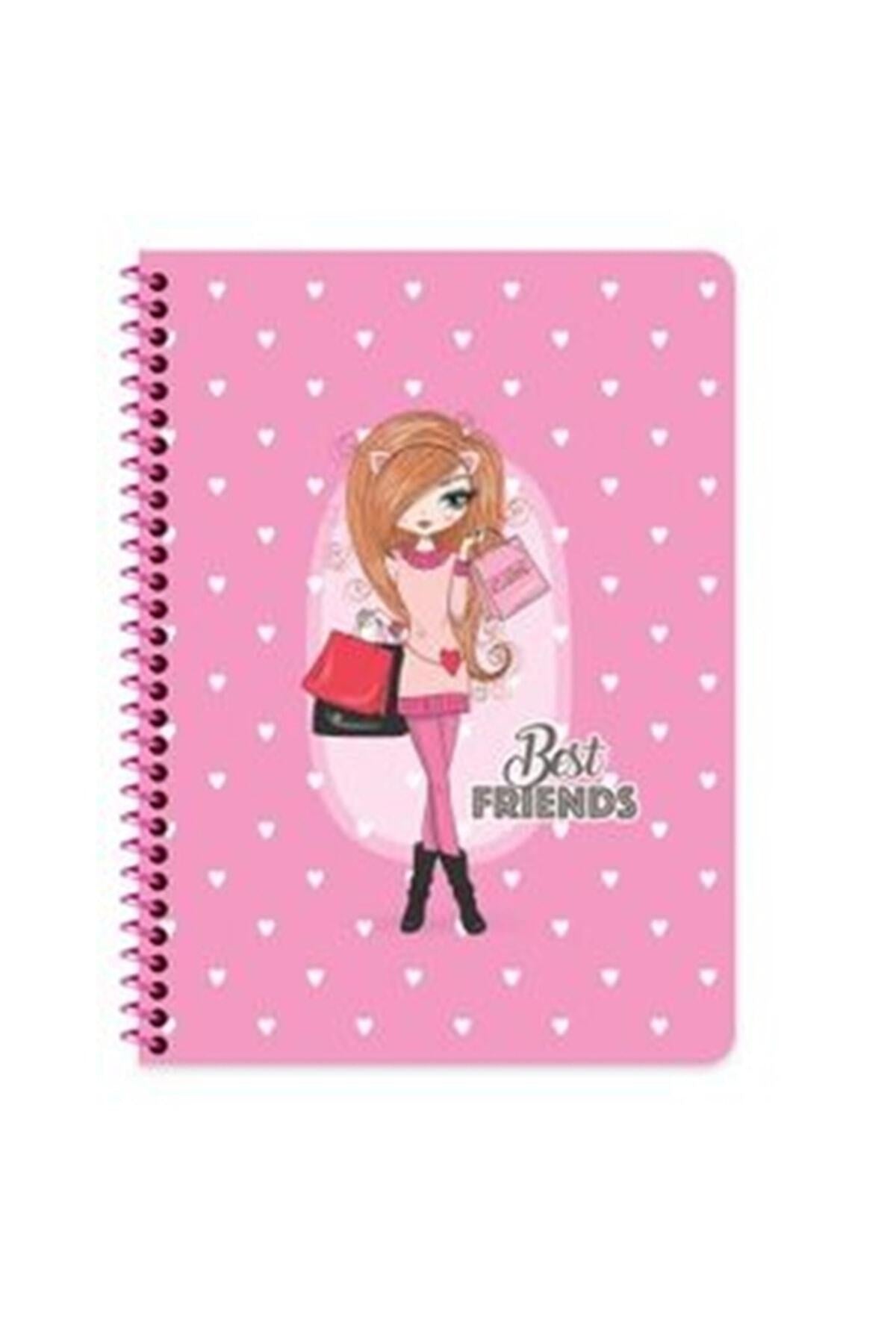 16x22 Cm Çizgisiz 80 Yaprak Telli Defter Karton Kapak 60 Gr Beyaz Sayfa Best Friends