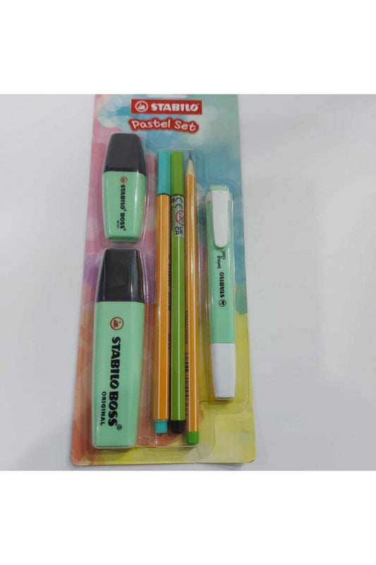 Fosforlu Kalem Tek Renk Pastel Set 6 Lı Yeşil 70/116-6