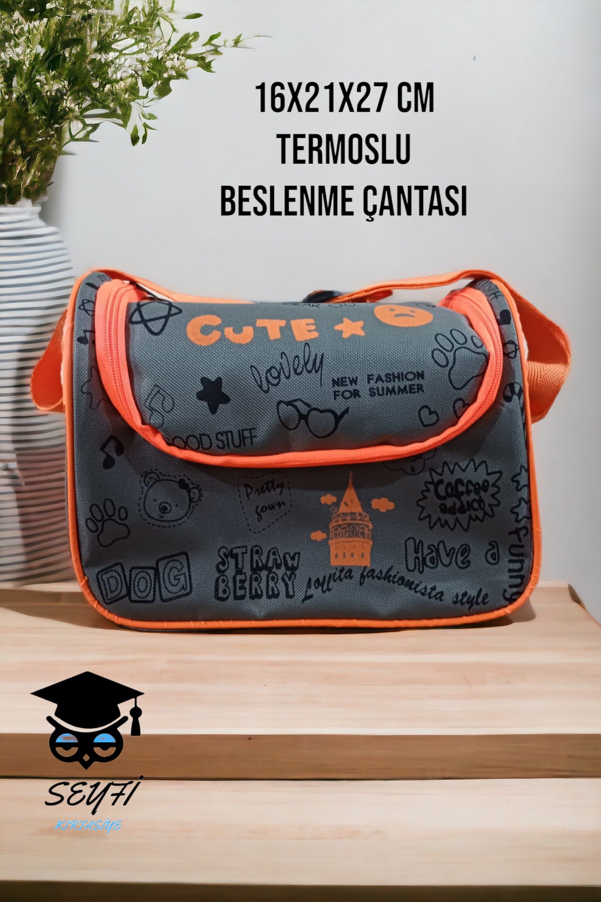 16x21x27 CM TERMOSLU BESLENME ÇANTASI GRİ