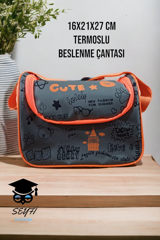 16x21x27 CM TERMOSLU BESLENME ÇANTASI GRİ