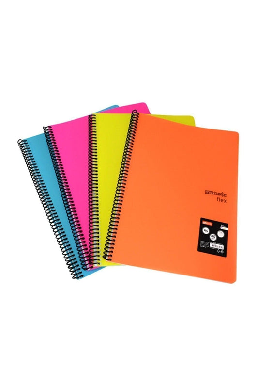 Spiralli Telli Pp Kapak A4- 100 Yaprak Cizgili Defter 4 Adet