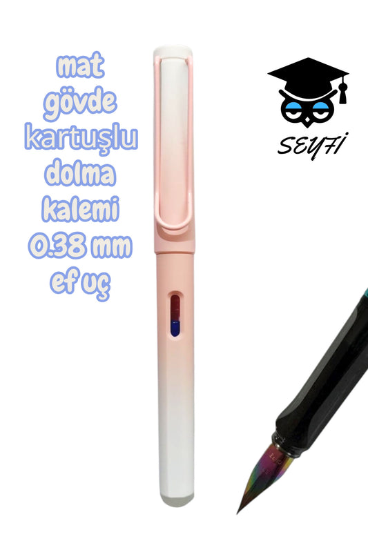 mat plastik gövde kartuşlu dolma kalemi 0.38 mm ef uç