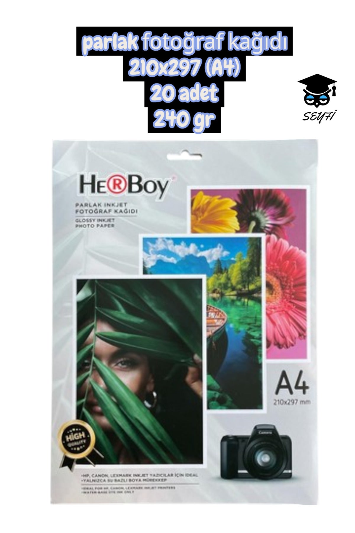 240 gr parlak fotoğraf kağıdı 210x297 (A4) 20 adet