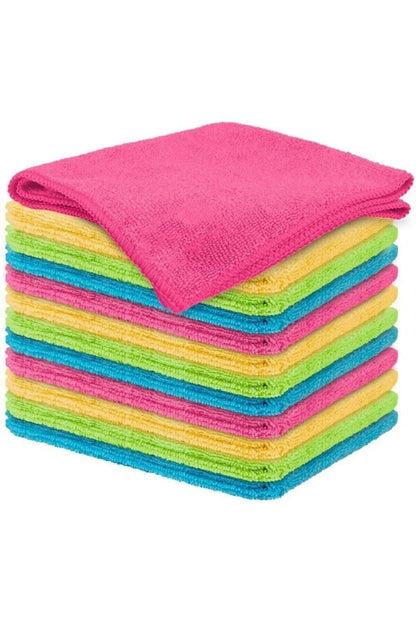100% Mikrofiber As Doku Mikrofiber Bez 12li 30 x 30 Setli Ürün 10 + Pamuk Mavi Nakışlı / İşlemeli