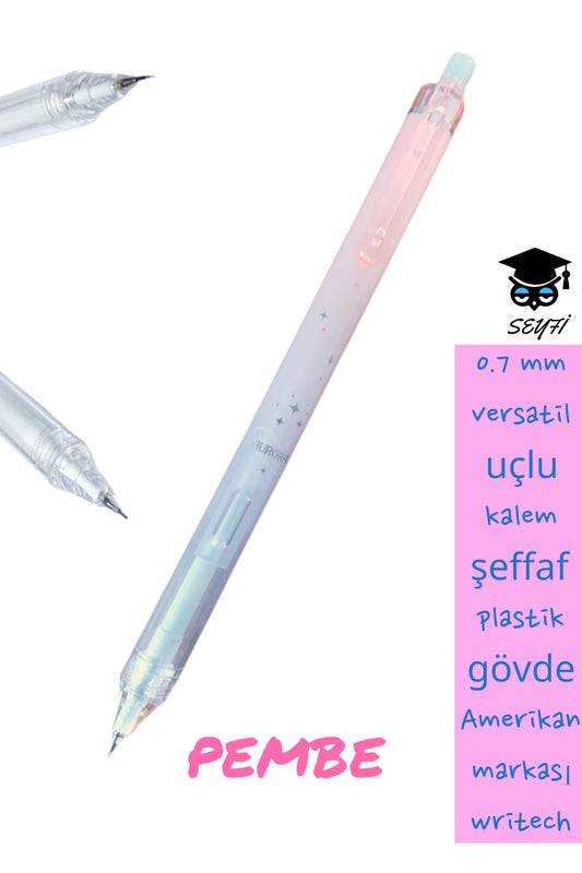 0.7 mm versatil uçlu kalem şeffaf plastik gövde Amerikan markası writech