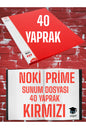 40 YAPRAK KIRMIZI A4 SUNUM DOSYASI NOKİ PRİME YÜKSEK KALİTE POŞET KALINLIĞI YERLİ ÜRETİM
