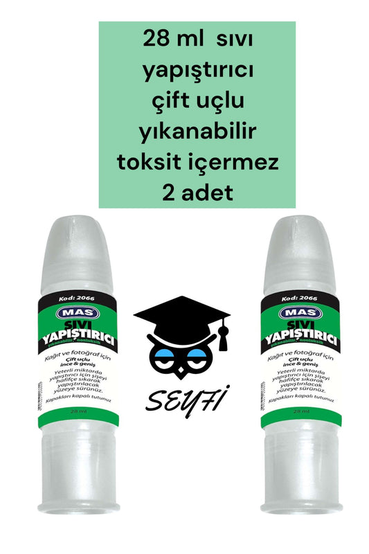 28 ml sıvı yapıştırıcı çift uçlu yıkanabilir toksit içermez 2 adet