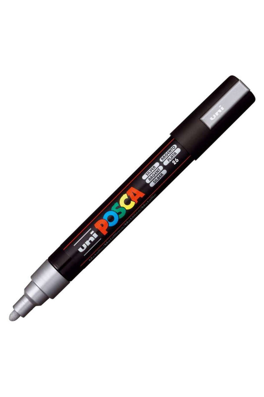 Uniball Posca 1.8-2.5mm Yuvarlak Uçlu Poster Markörü Silver (26) / PC5M