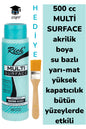 MULTİ SURFACE AKRİLİK BOYA 500 CC-TÜM YÜZEYLERDE İDEAL-SU BAZLI-YÜKSEK KAPATICI PİGMENT-YARI MAT