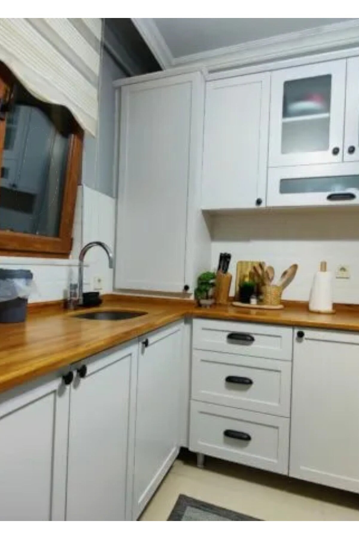 104- ANTİK BEYAZ Çelik Kapı Mutfak Dolabı Banyo Dolabı Fayans Beyaz Eşya Parke Pvc pencere Boyama Seti 1000 ml