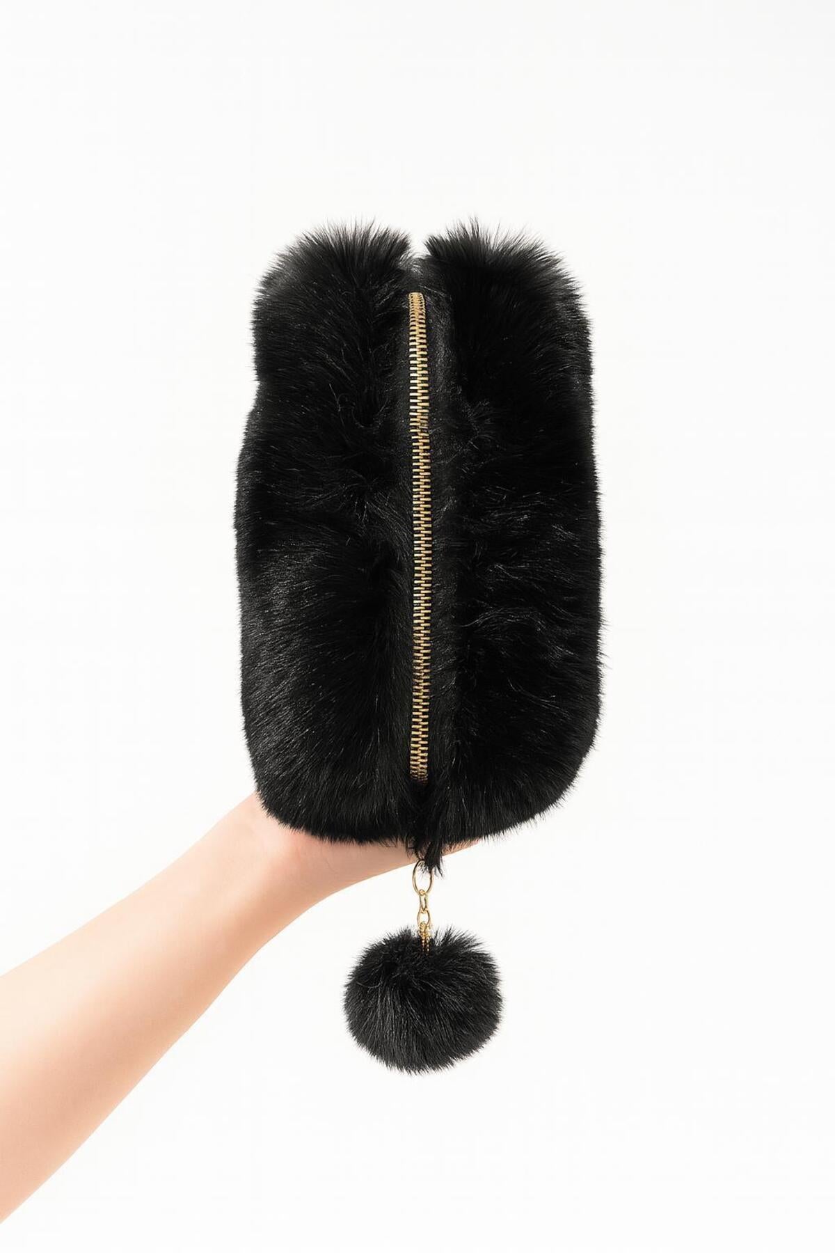 peluş kalemlik makyaj çantası 10x20 cm YERLİ ÜRETİM tek bölme geniş hacimli