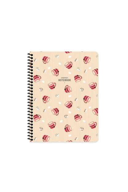 ÇİZGİLİ 16x22 CM 80 YAPRAK KARTON KAPAK TELLİ DEFTER 60 GRAM BEYAZ SAYFA COFFEE