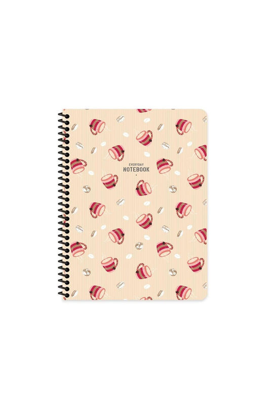 ÇİZGİLİ 16x22 CM 80 YAPRAK KARTON KAPAK TELLİ DEFTER 60 GRAM BEYAZ SAYFA COFFEE