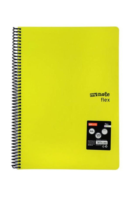 Mynote Flex Neon A4 120 Yaprak Spiralli Çizgili Defter