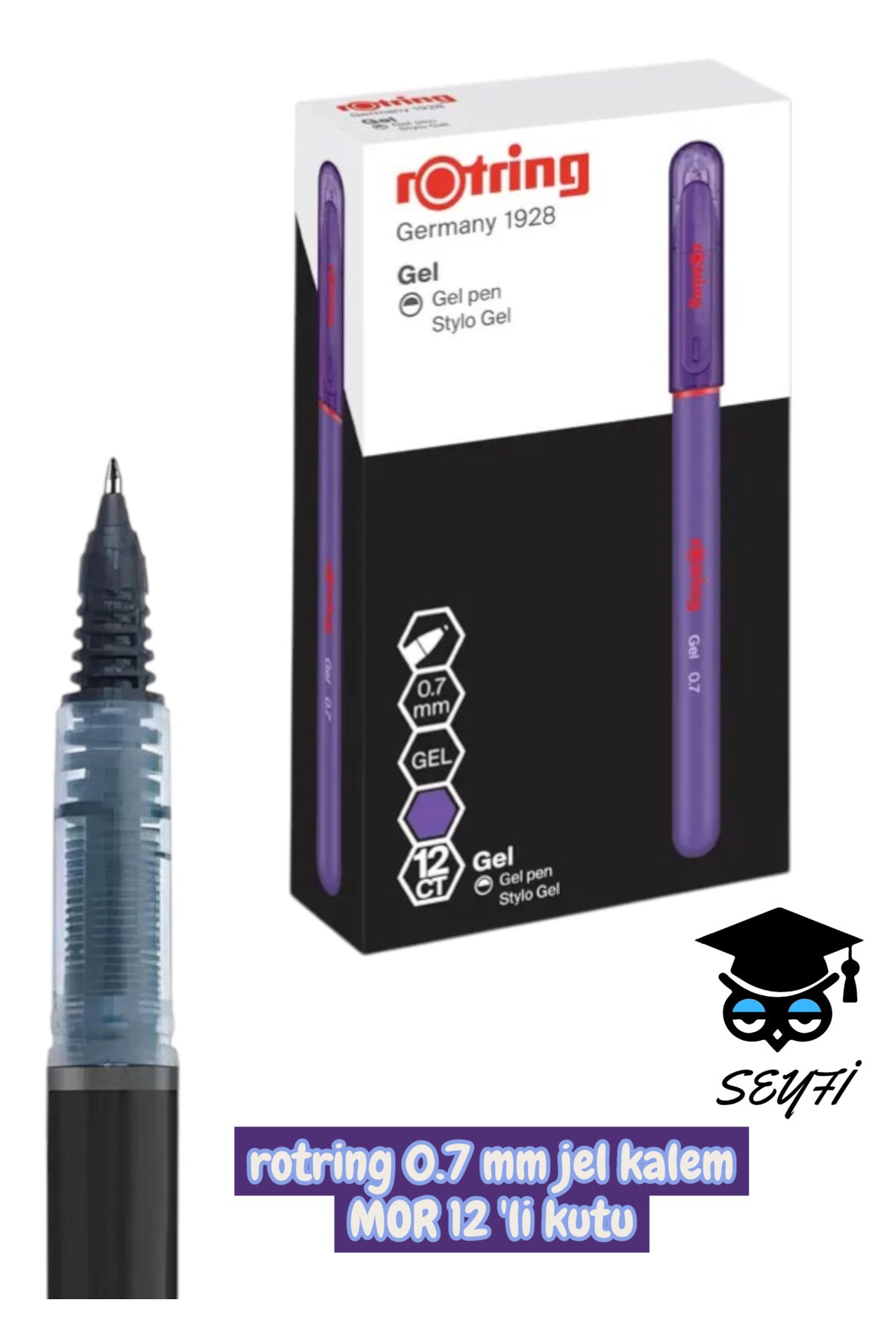 rotring 0.7 mm jel kalem 12 'li kutu