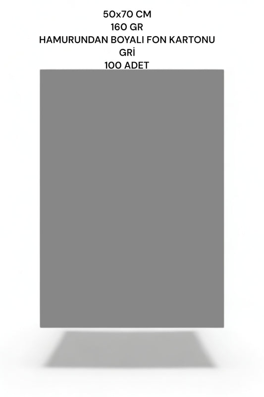 GRİ 50X70 CM 160 GR FON KARTONU 100'LÜ PAKET