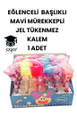 EĞLENCELİ BAŞLIKLI İNCE UÇLU JEL TÜKENMEZ KALEM MAVİ MÜREKKEP