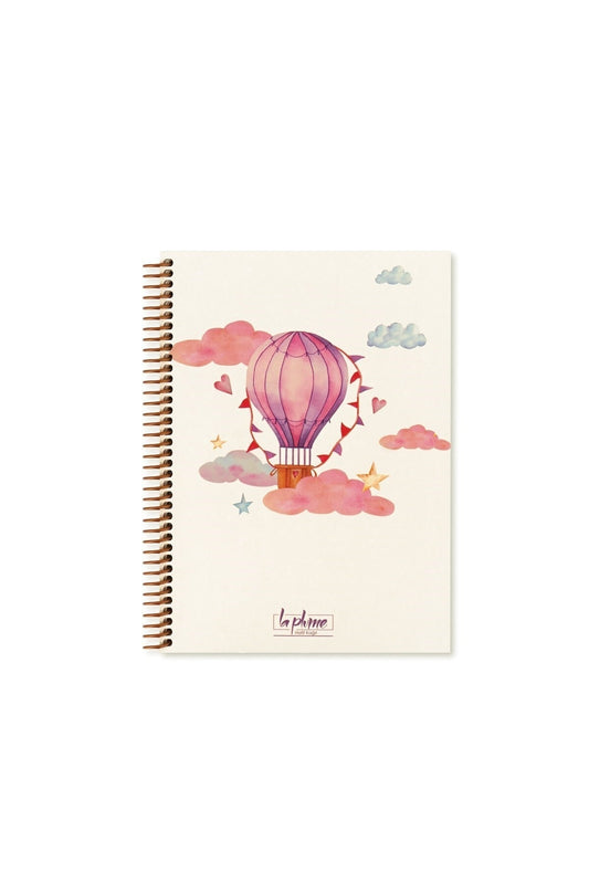 20x28 Cm 100 Yaprak Çizgisiz Balon Sert Kapak Telli Defter 60 Gr Krem Rengi Kaliteli Kağıt