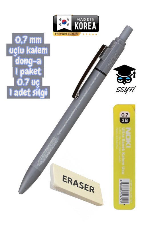 0,7 mm uçlu kalem 1 paket 0.7 uç 1 adet silgi