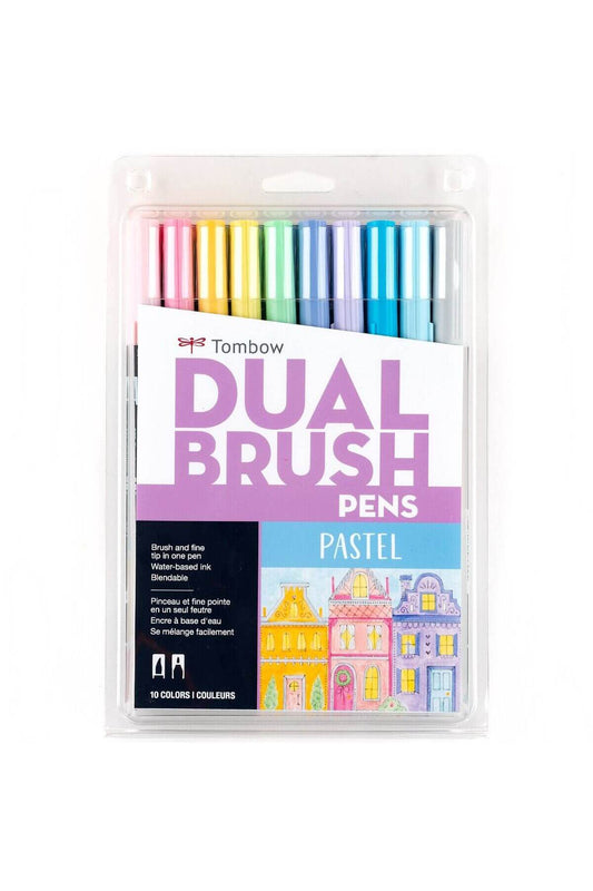 ABT Dual Brush Pen Grafik Kalemi 10'lu Set - Pastel Colors