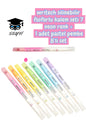 writech silinebilir fosforlu kalem seti 7 neon renk + 1 adet pastel pembe 8'li set