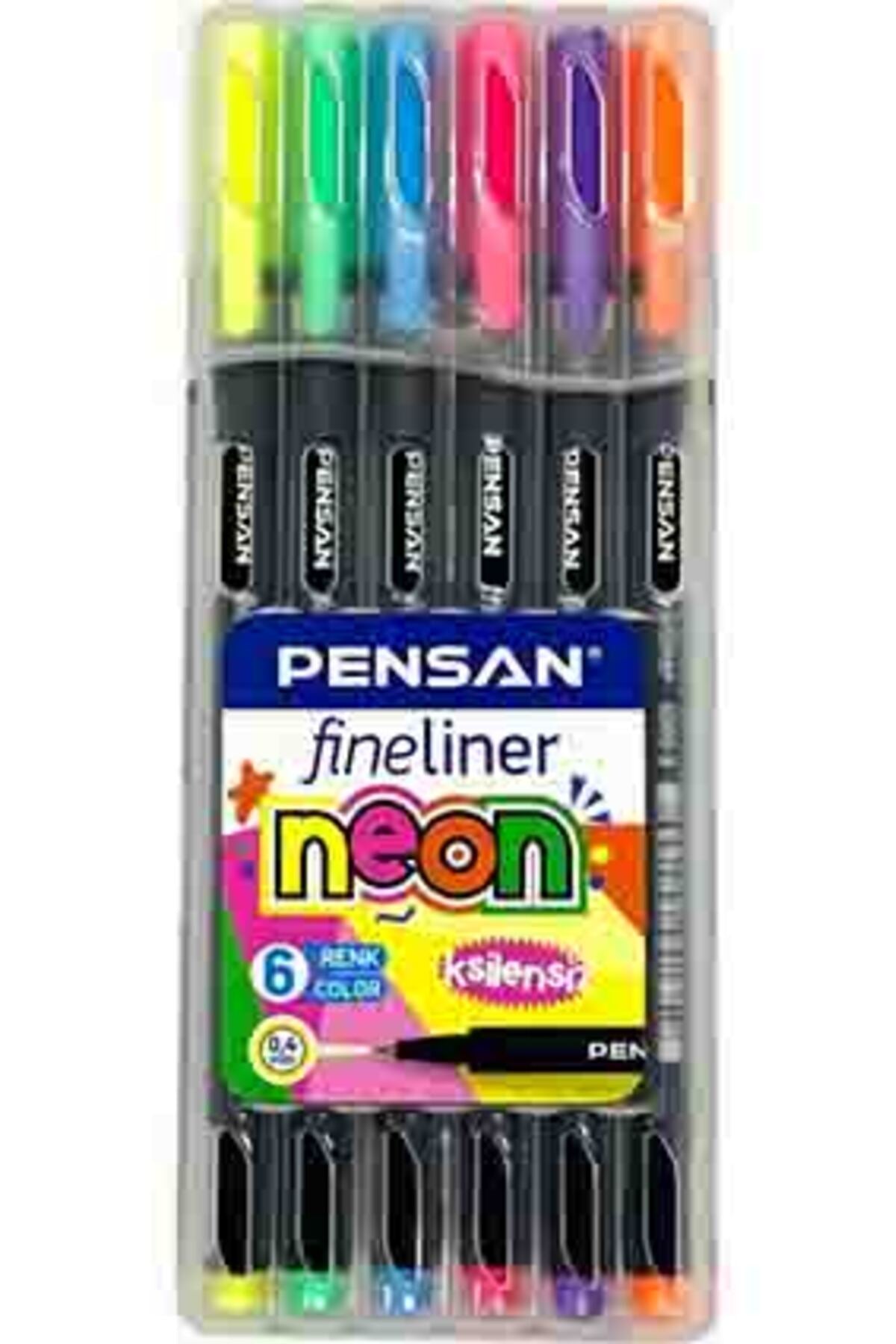 6300 Fineliner 0.4 mm Keçe Uçlu Kalem 6 Neon Renk Set