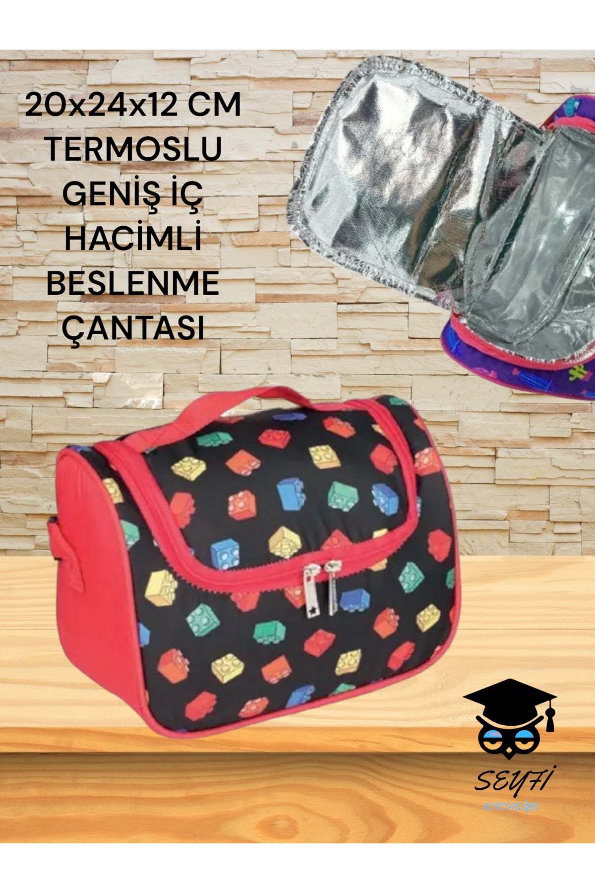 20x24x12 CM TERMOSLU GENİŞ İÇ HACİMLİ BESLENME ÇANTASI